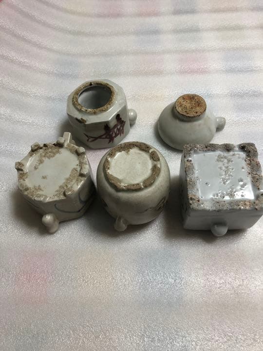 古美術 李朝陶器 水滴5個セット(書道家引退品)