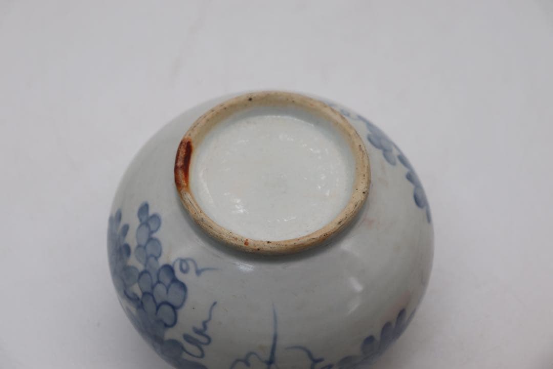 李朝　染付　壺　送料込み0627