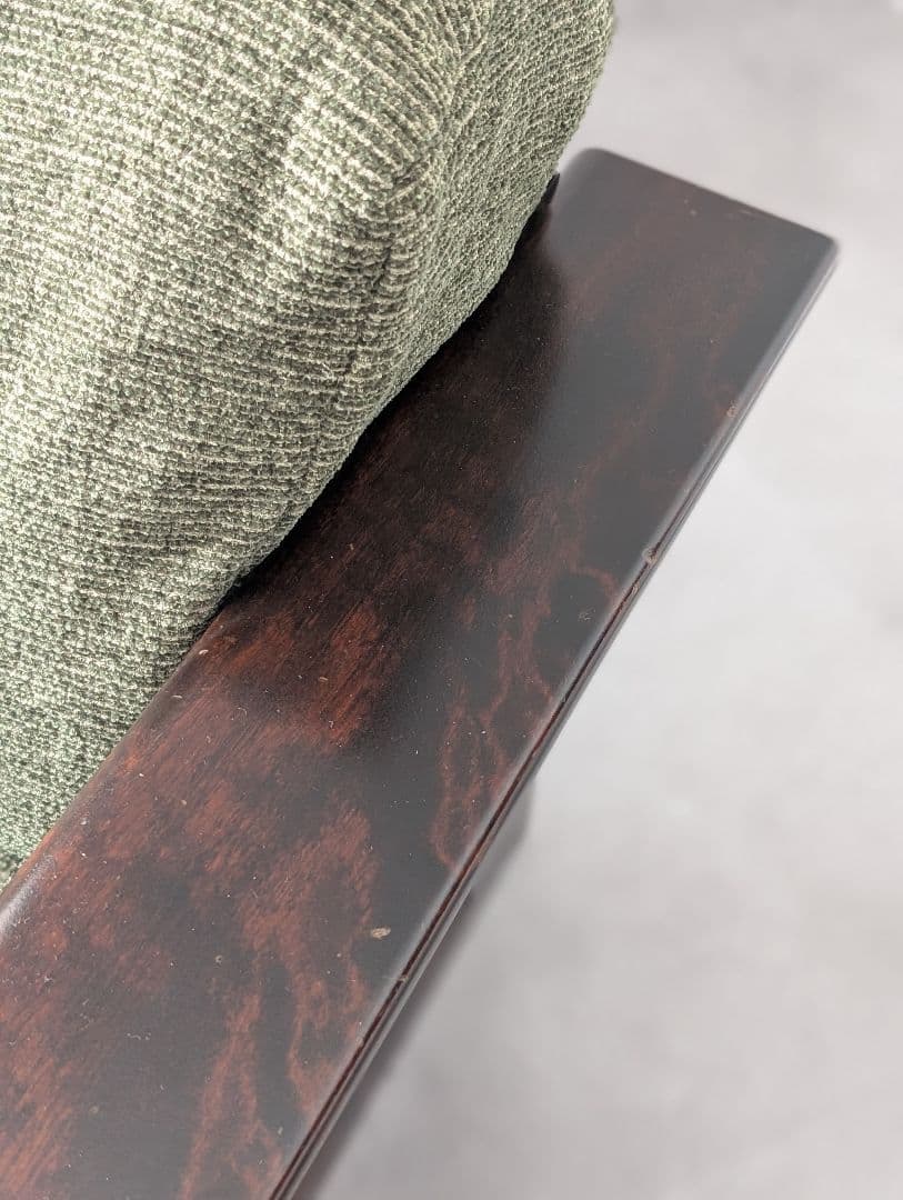 USED/北海道民芸家具 一人掛けソファ 飛騨産業 和モダン カバ材