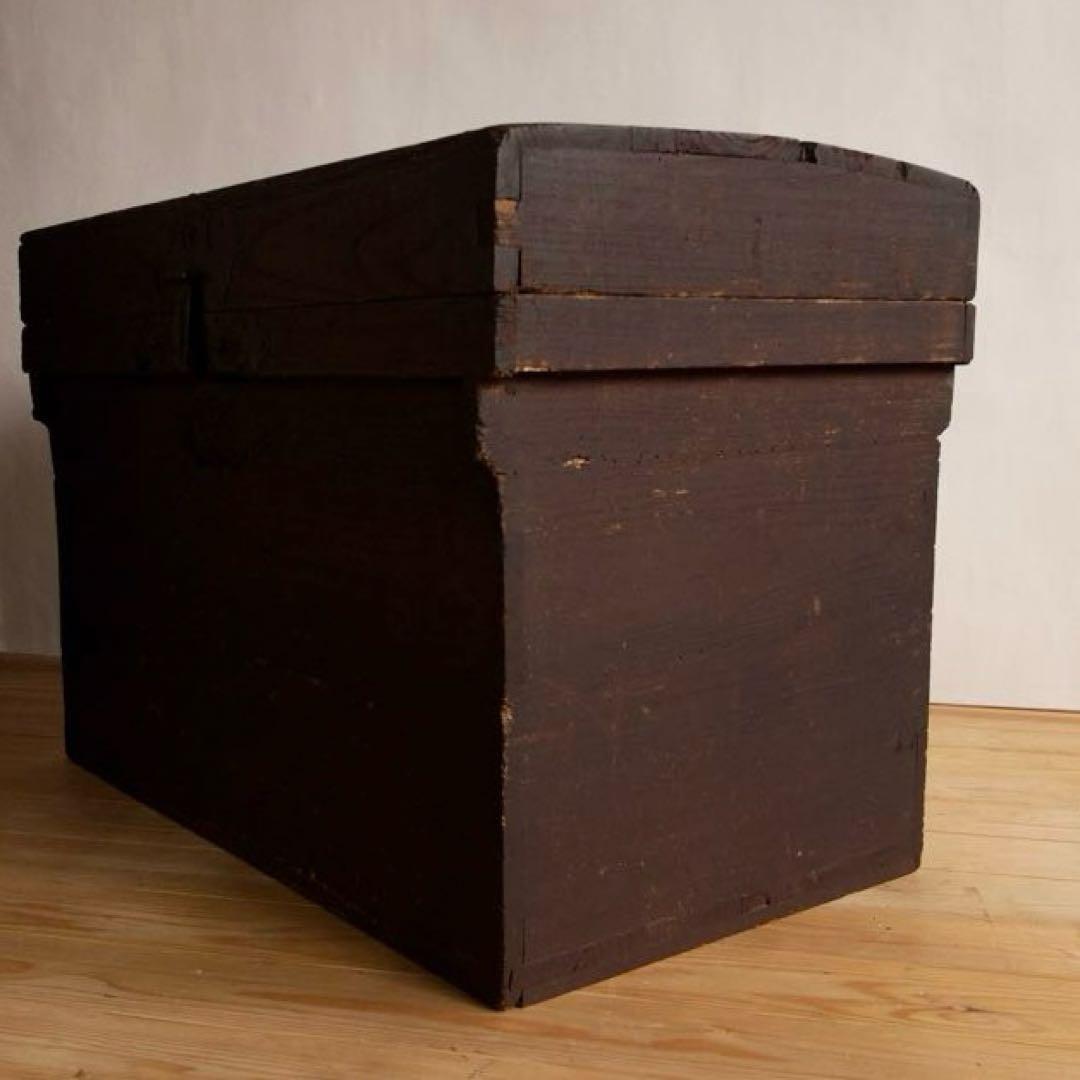 大型　無垢　木箱　M066 高さ約73㎝　店舗什器　ディスプレイ台　古道具