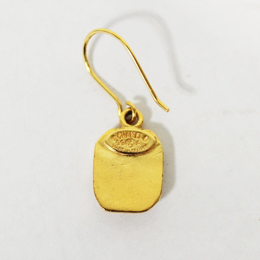 美品 シャネル ピアス ココマーク 片耳 フック型 ゴールド CHANEL