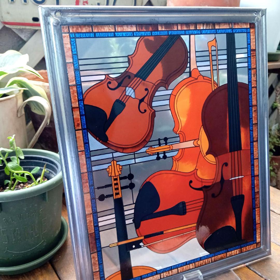 アメリカ ステンドグラス Violinヴァイオリン グラスマスターズ社アールデコ
