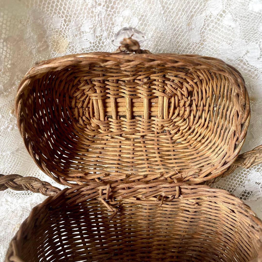 ドールパニエ　フランスアンティーク 人形用 ミニ プチ カゴ 籠 かご