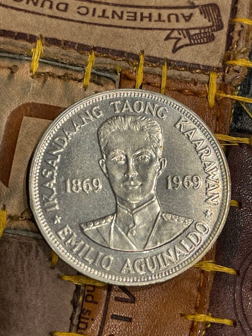 フィリピン　1969年　100周年　1ペソ　銀貨