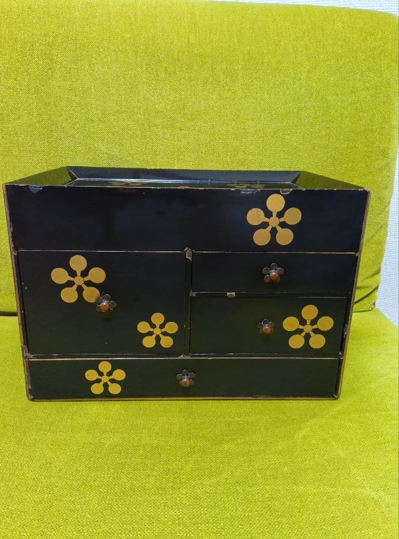 アンティーク　漆　金蒔絵　化粧箪笥　小たんす　かんざし入れ