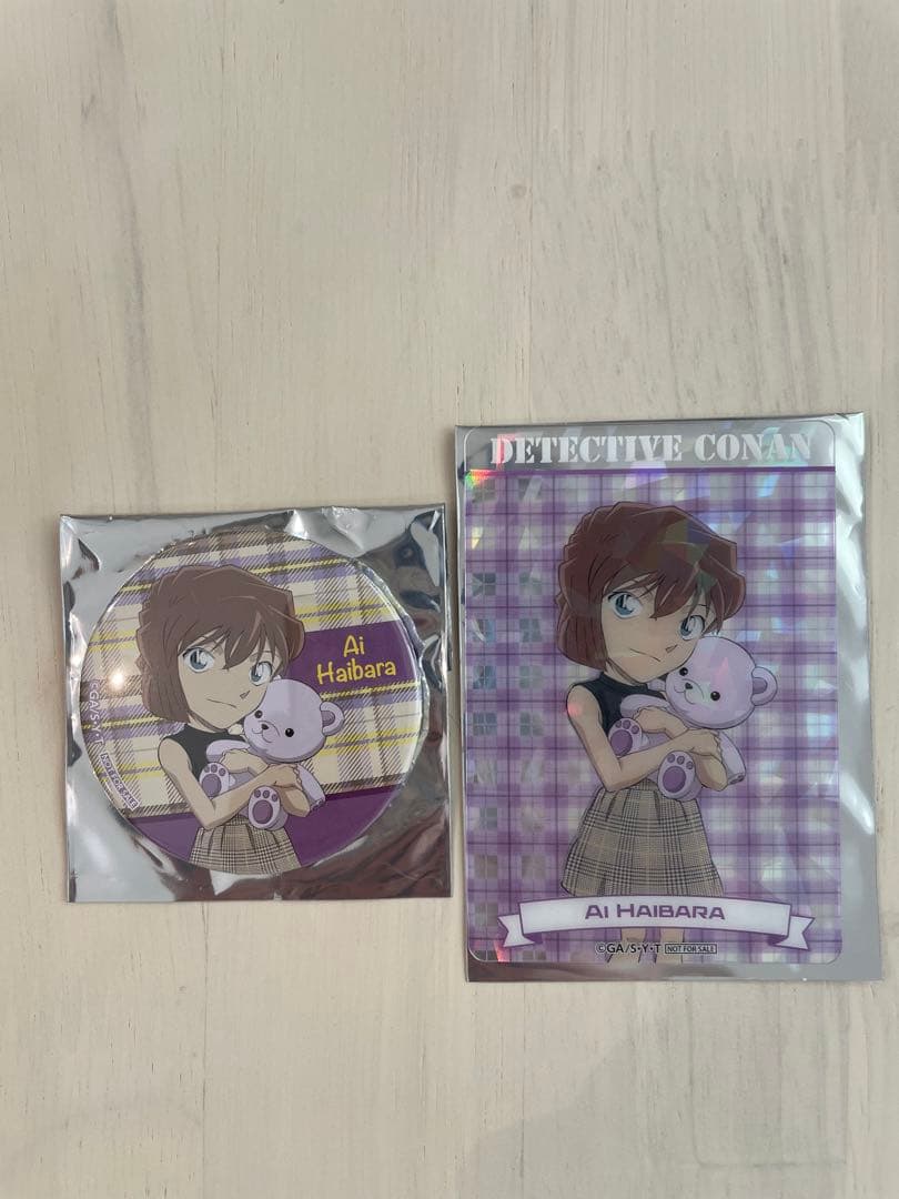 名探偵コナン 灰原 哀 缶バッジ クリアカードnamco特典