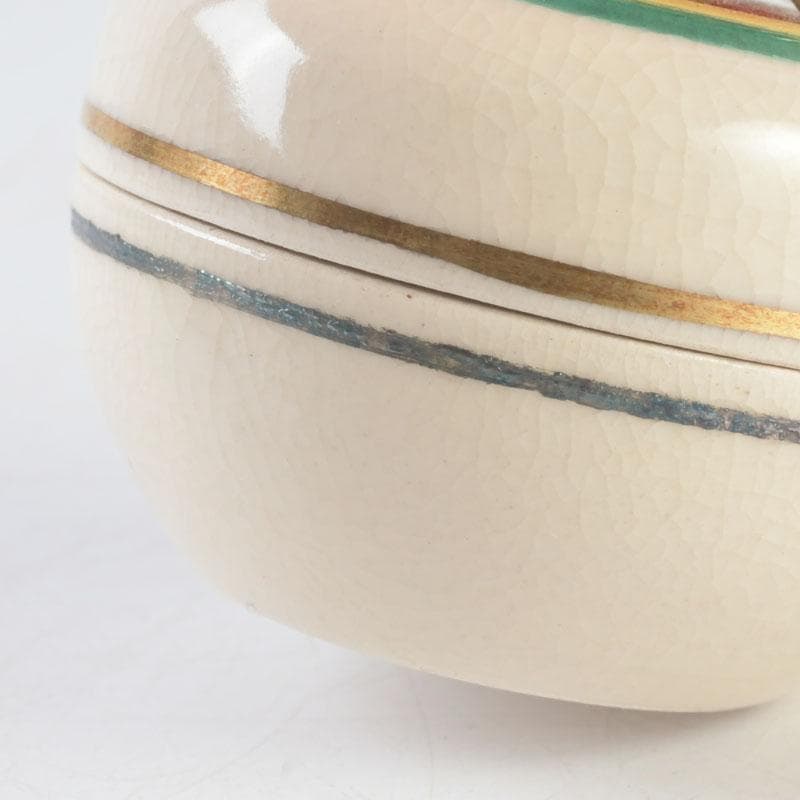 茶道具　萬古焼　加賀瑞山造　独楽　干支寅香合　共箱　V　9765