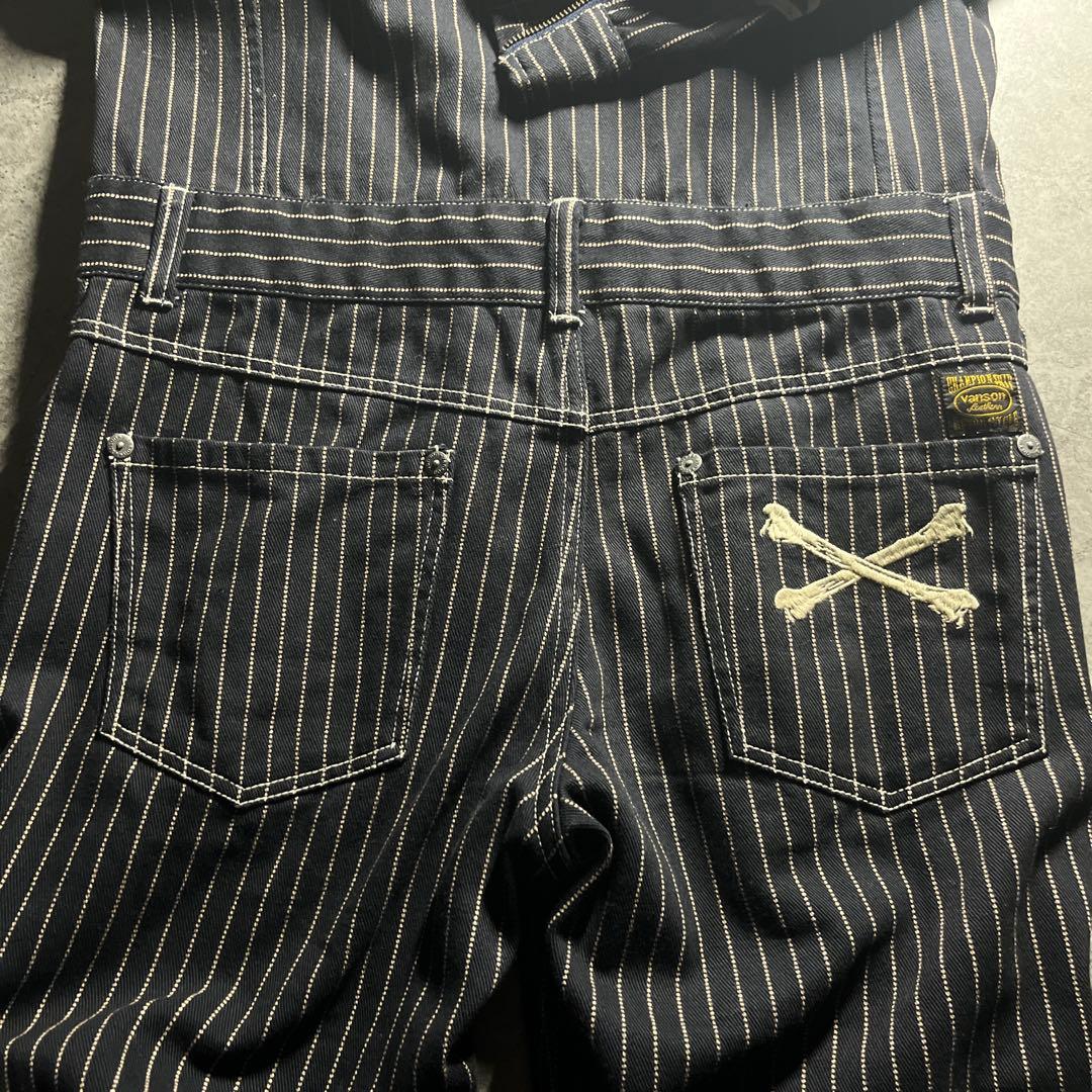 美品 VANSON つなぎ ウォバッシュストライプ M 送料無料
