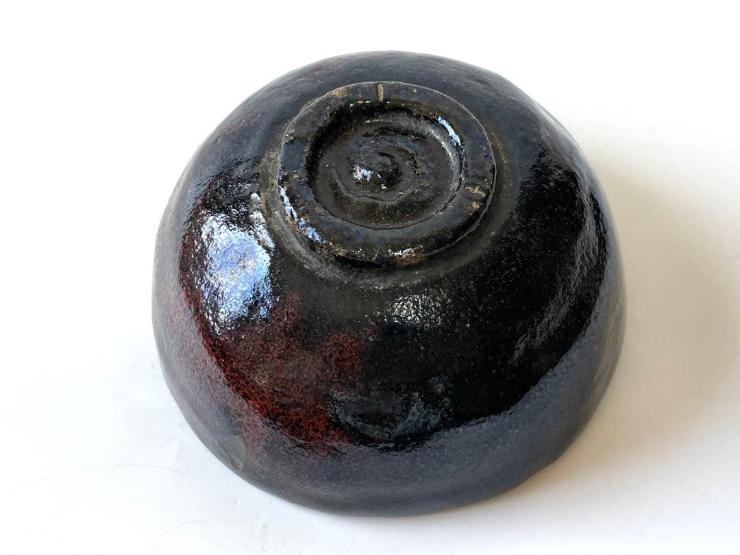 骨董　黒茶碗　黒楽茶碗　樂茶碗　アンティーク　楽焼　箱付き　一入作　了入