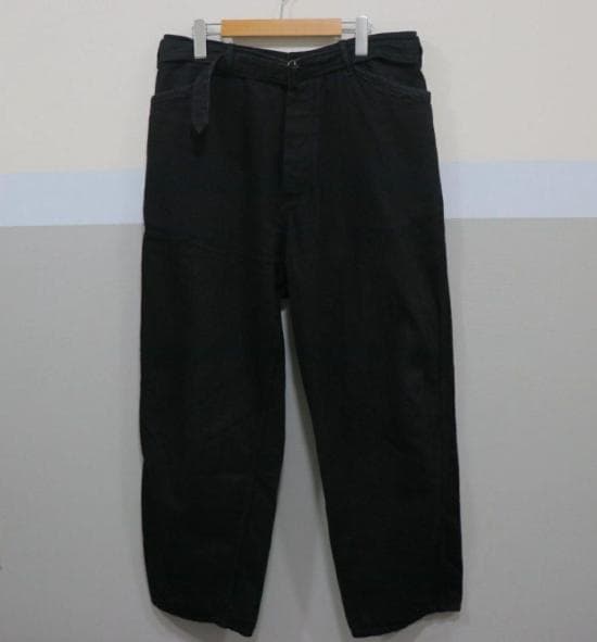 COMOLI ベルテッド パンツ ブラック サイズ4 XL 相当 ｜ コモリ