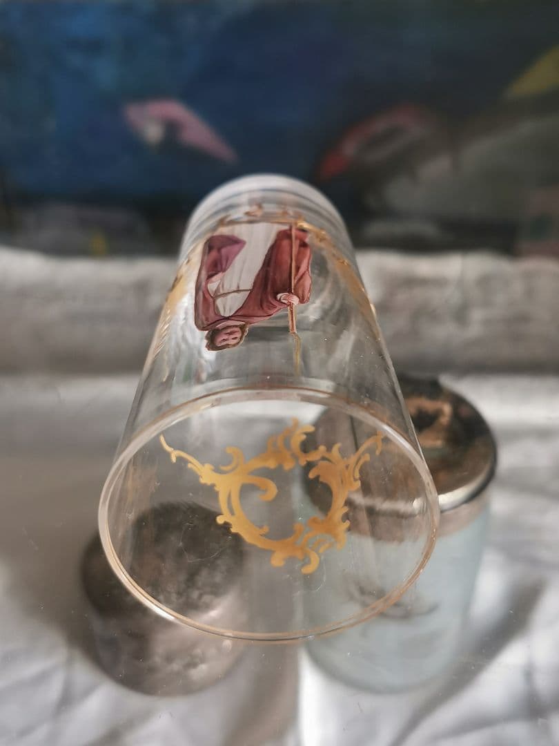 アンティーク ロブマイヤー ウィーン手描エナメル金彩 オペラ歌劇ショットグラス