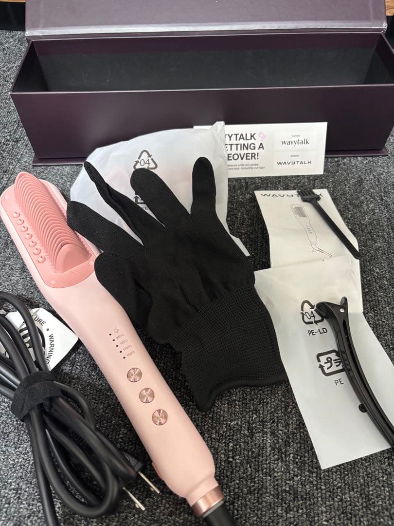 [正規品]✨WAVYTALK ブラシヘアアイロン ピンク