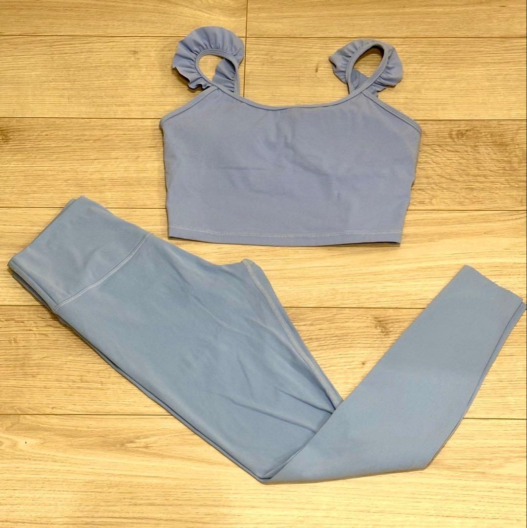 AUMNIE アムニーヨガウェア ブラトップ＆レギンス ブルー 2点 Sサイズ