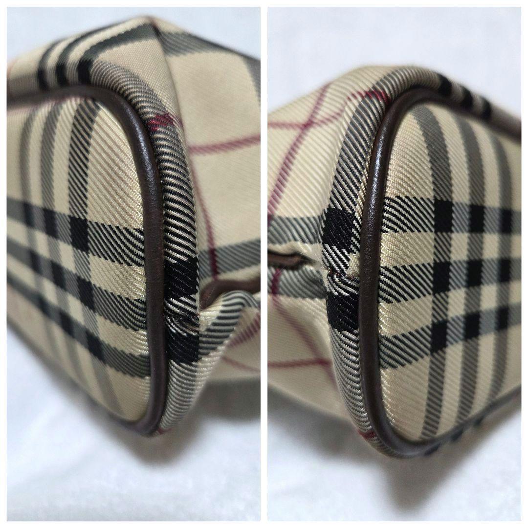BURBERRY ノバチェック ハンド バッグ キャンバス レザー ベージュ