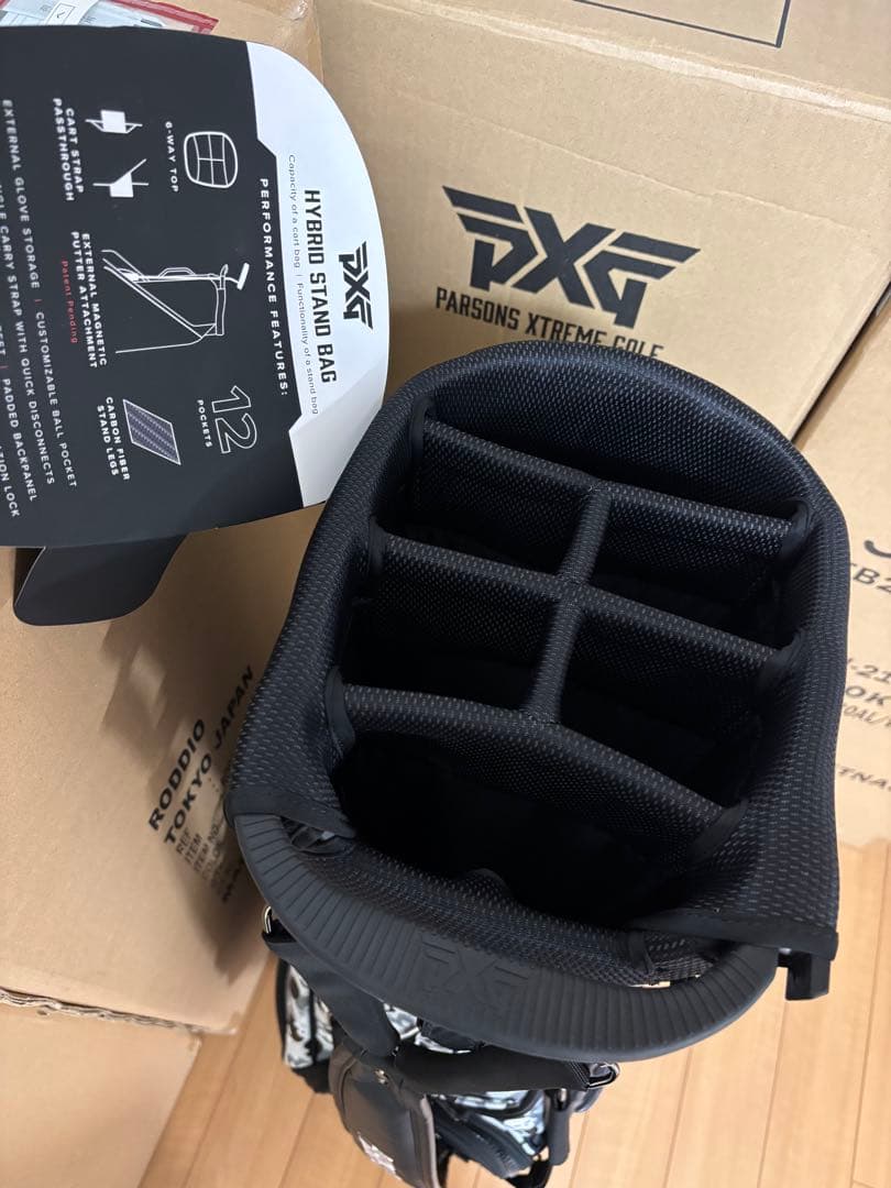 PXG ダークネス スカルカモ ハイブリッドスタンドバッグ 6分割 未使用展示品