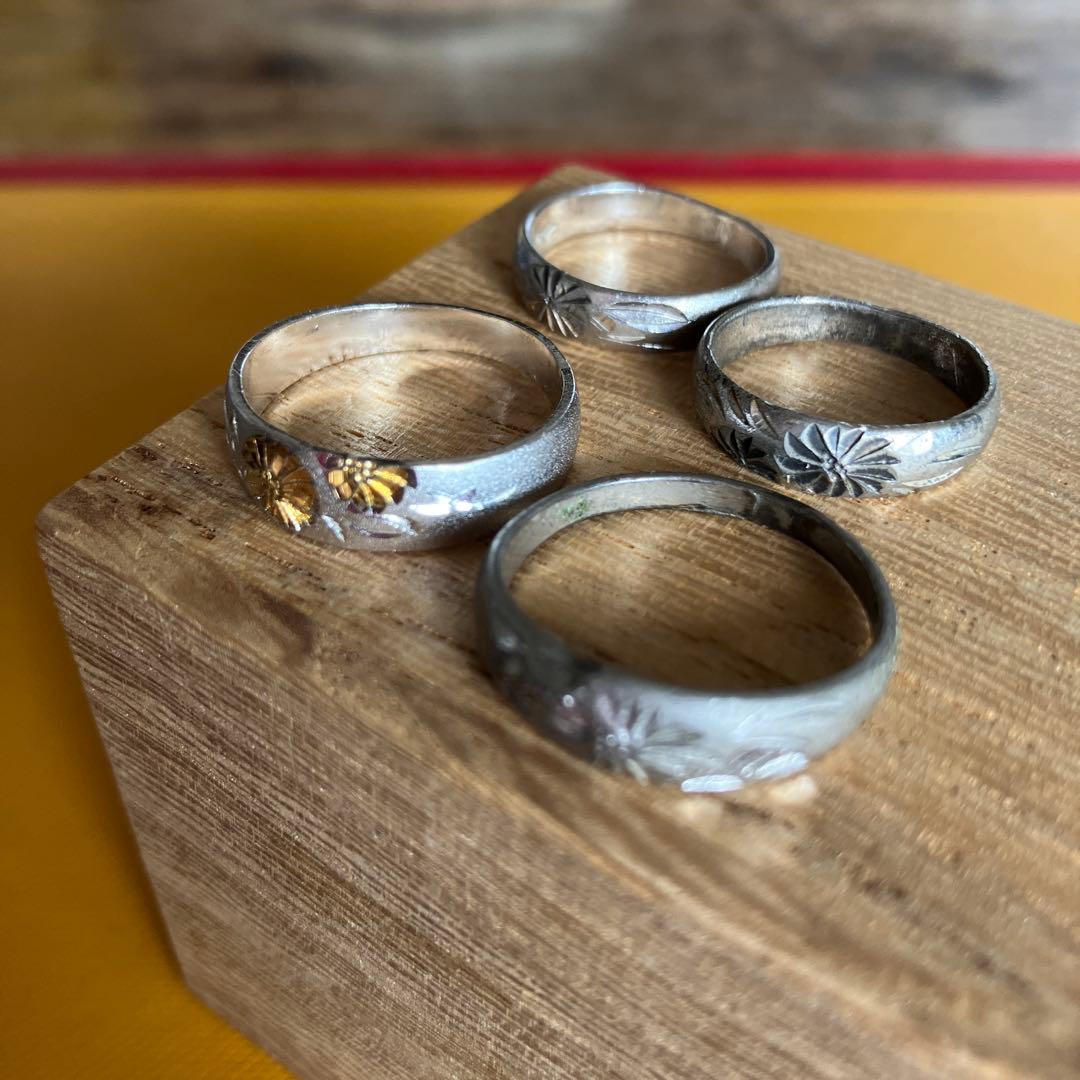 純銀　銀盃　銀杯 指輪4個　まとめて　39g