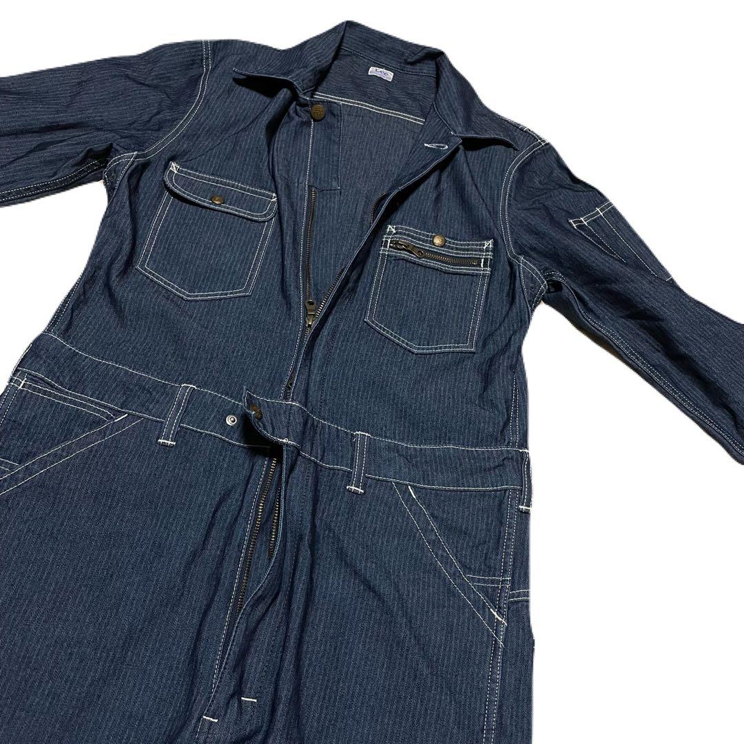 LEE ネイビー ストライプ つなぎオーバーオール つなぎ 使用頻度少なめ