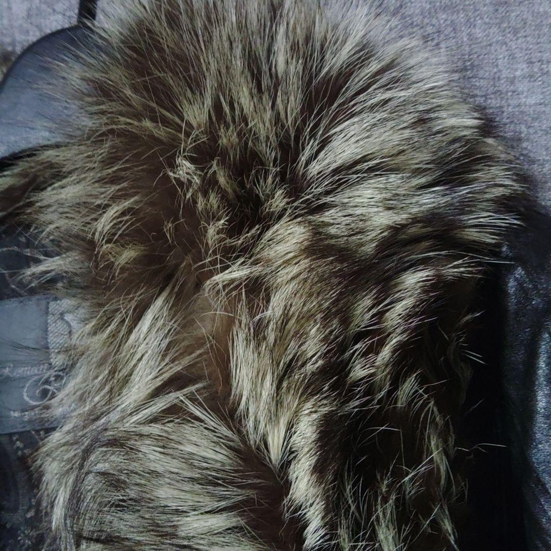 Roman Rominas ブラックレザージャケット　リアルファー LLサイズ