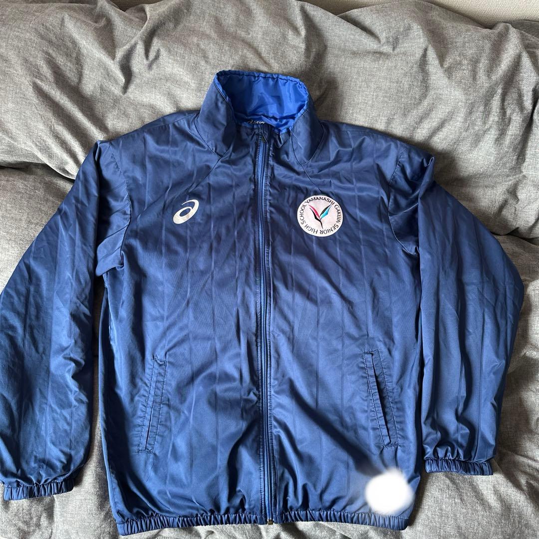 山梨学院高校　サッカー部　ウォーマー　XL アシックス　ネイビー　高校サッカー