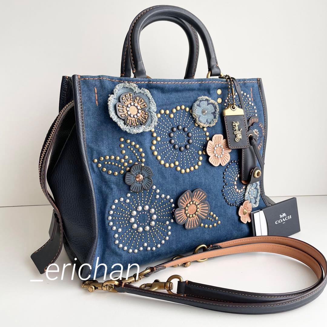コーチ ローグ Rogue ティーローズ ハンドバッグ デニム 激レア 日本限定