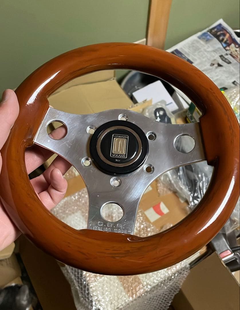 最終値下げ ワンオフ OBA ステアリング 23パイ? 小径 旧車 当時