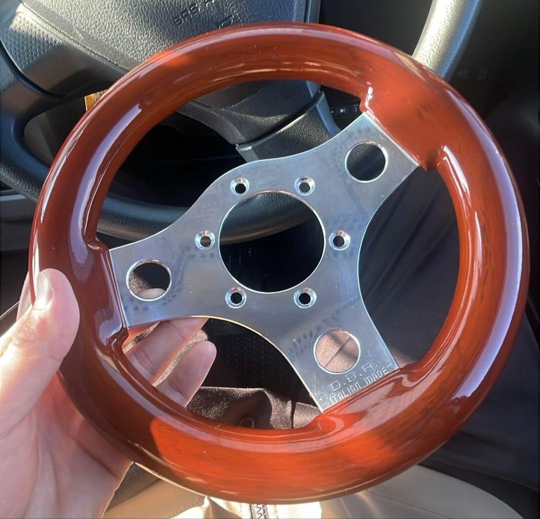 最終値下げ ワンオフ OBA ステアリング 23パイ? 小径 旧車 当時