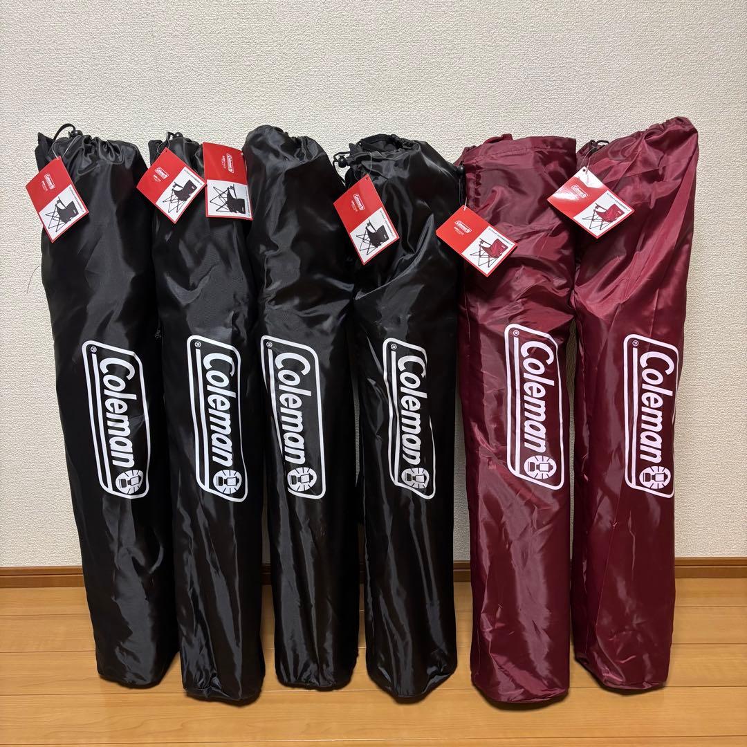 Coleman アームチェア カップホルダー付き 黒×4脚　赤×2脚