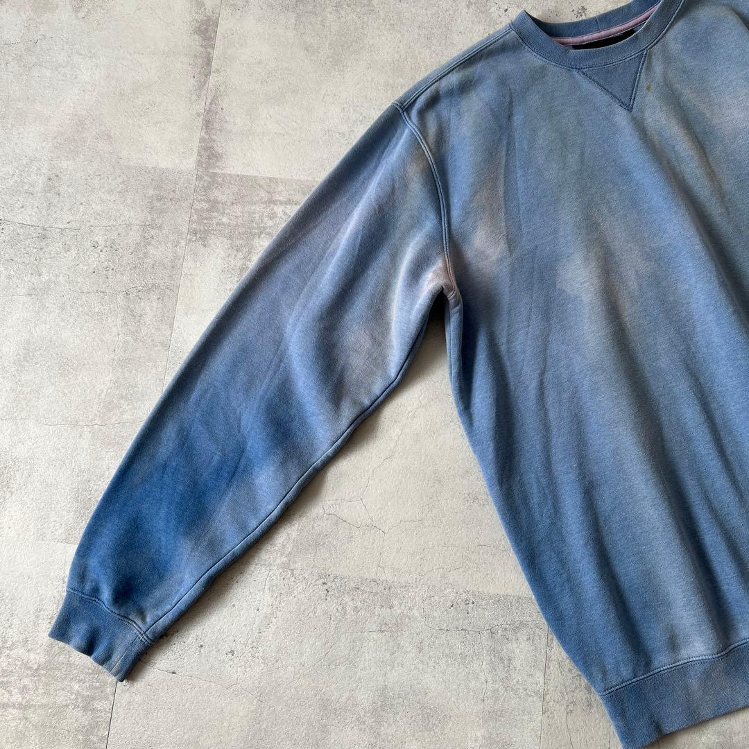 T*a様 一点物 Boro　鬼フェード　ボロ スウェット　褪色　青　ヘビーウェイ