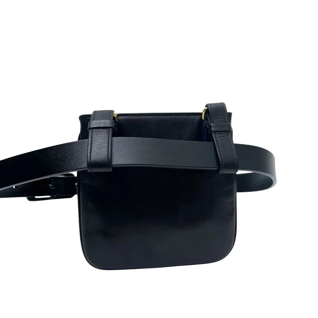 良品 シャネル ラムスキン ココマーク ウエスト ボディ バッグ ブラック