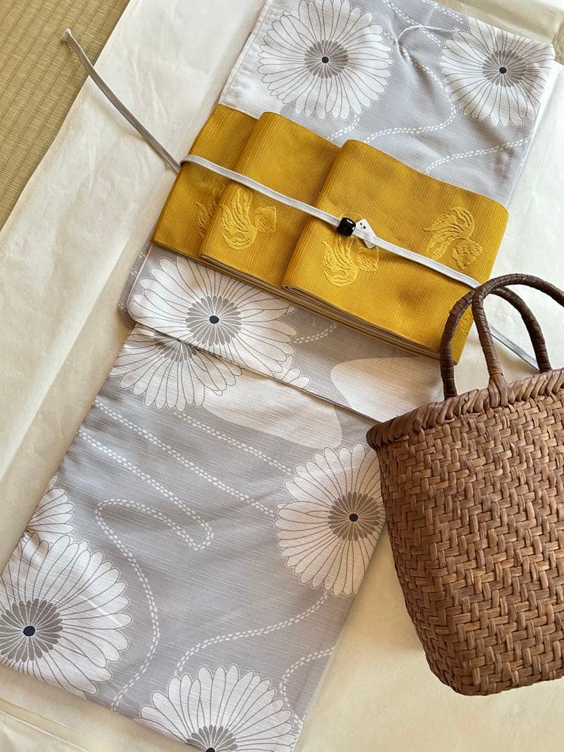 新品 未使用⭐︎大人の浴衣と金魚の帯セット⭐︎新作速乾⭐︎ニュアンスカラー⭐︎最新のお色