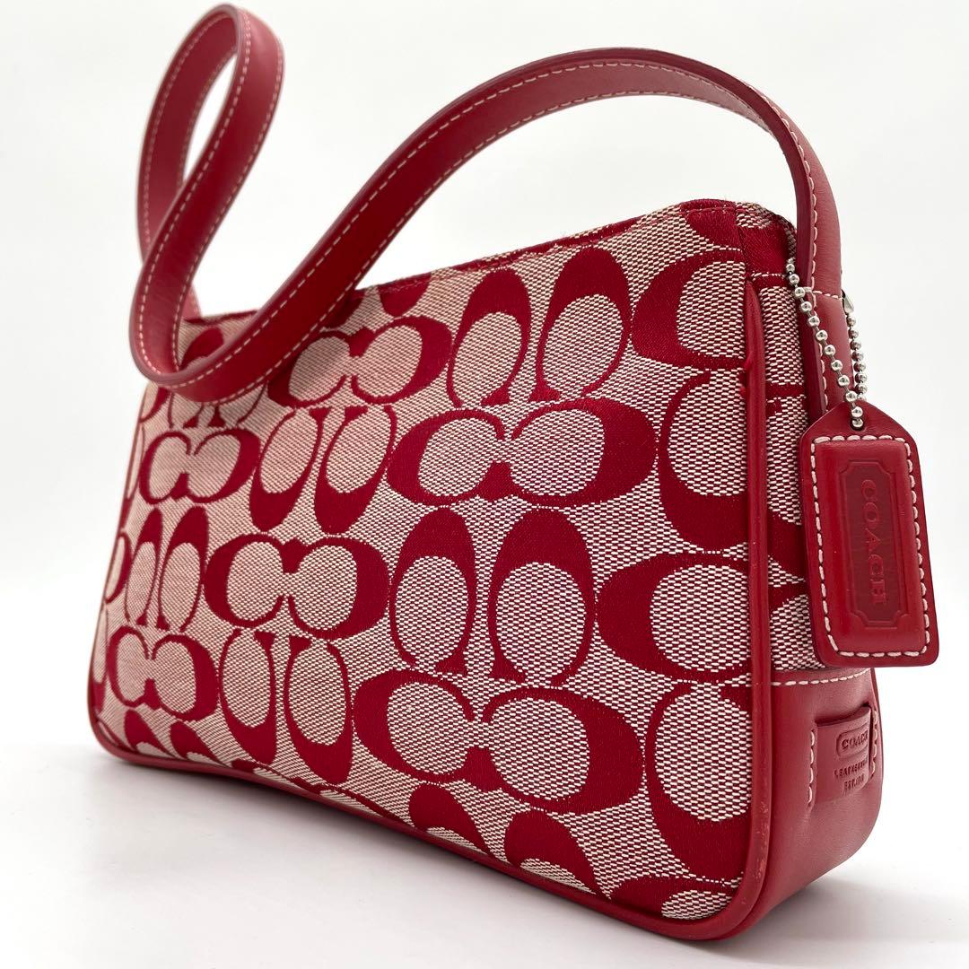 【美品】コーチ　アクセサリーポーチ　シグネチャ　キャンバス　6023