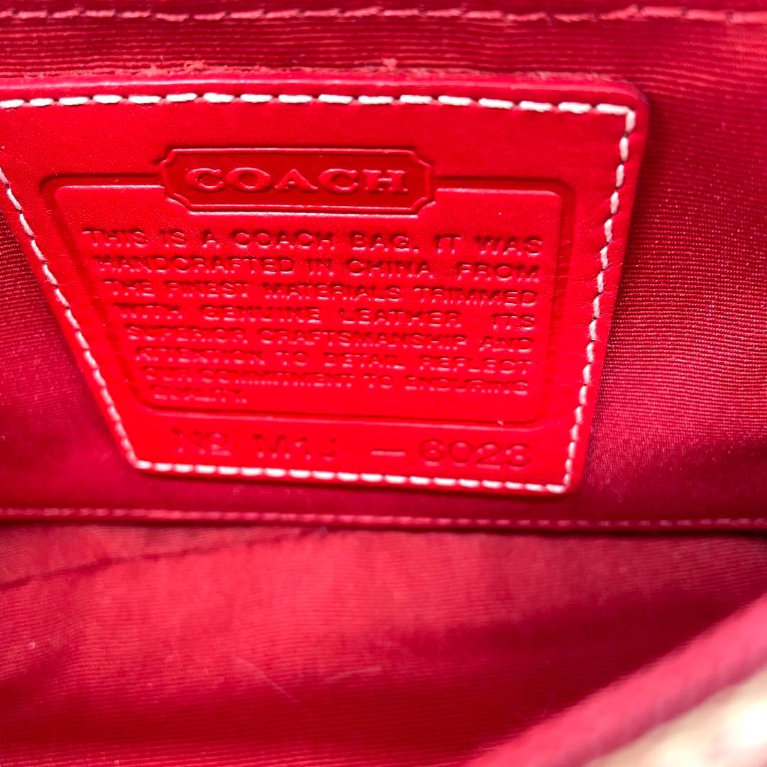 【美品】コーチ　アクセサリーポーチ　シグネチャ　キャンバス　6023