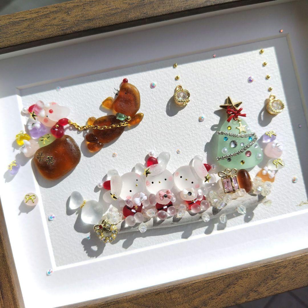シーグラスアート『 クリスマスの夜に.。.:*☆』他2点