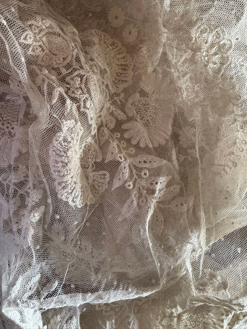 m*︎様 フランスアンティークコットンドット花刺繍レース大きめ