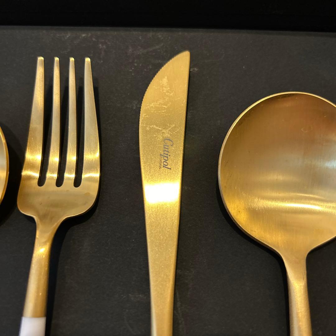 値下げ⭐︎Cutipol ホワイトxゴールド　ディナーペアセット6点セット