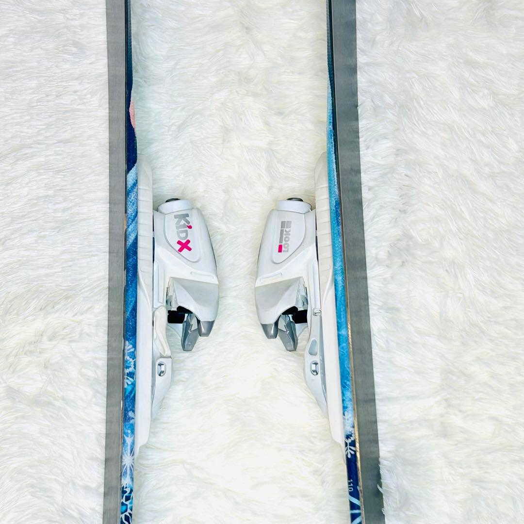 【美品】ロシニョール アナ雪 エルサ 子供用スキー板 110cm ビンディング付