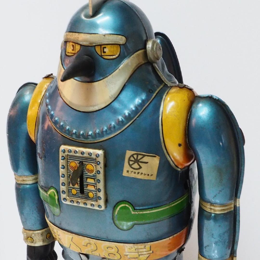 野村【鉄人28号No.3発火不可 金具欠】当時物ブリキ ロボットTIN箱はコピー