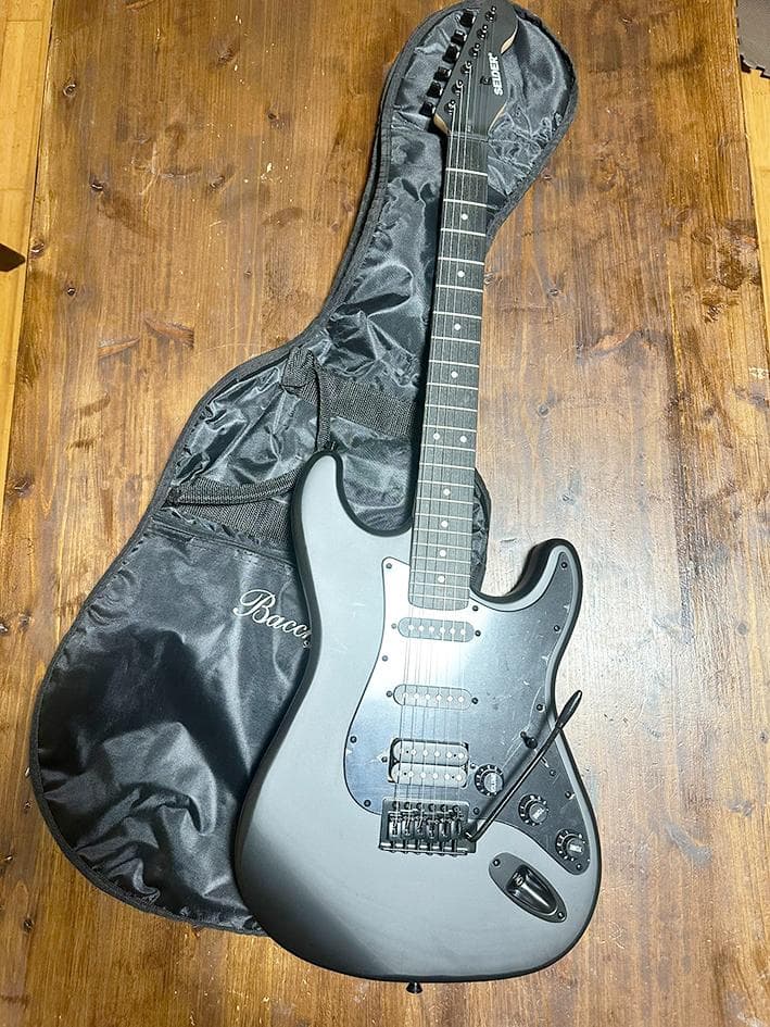 ソフトケース付き　ストラトタイプ　エレキギター　マットブラック