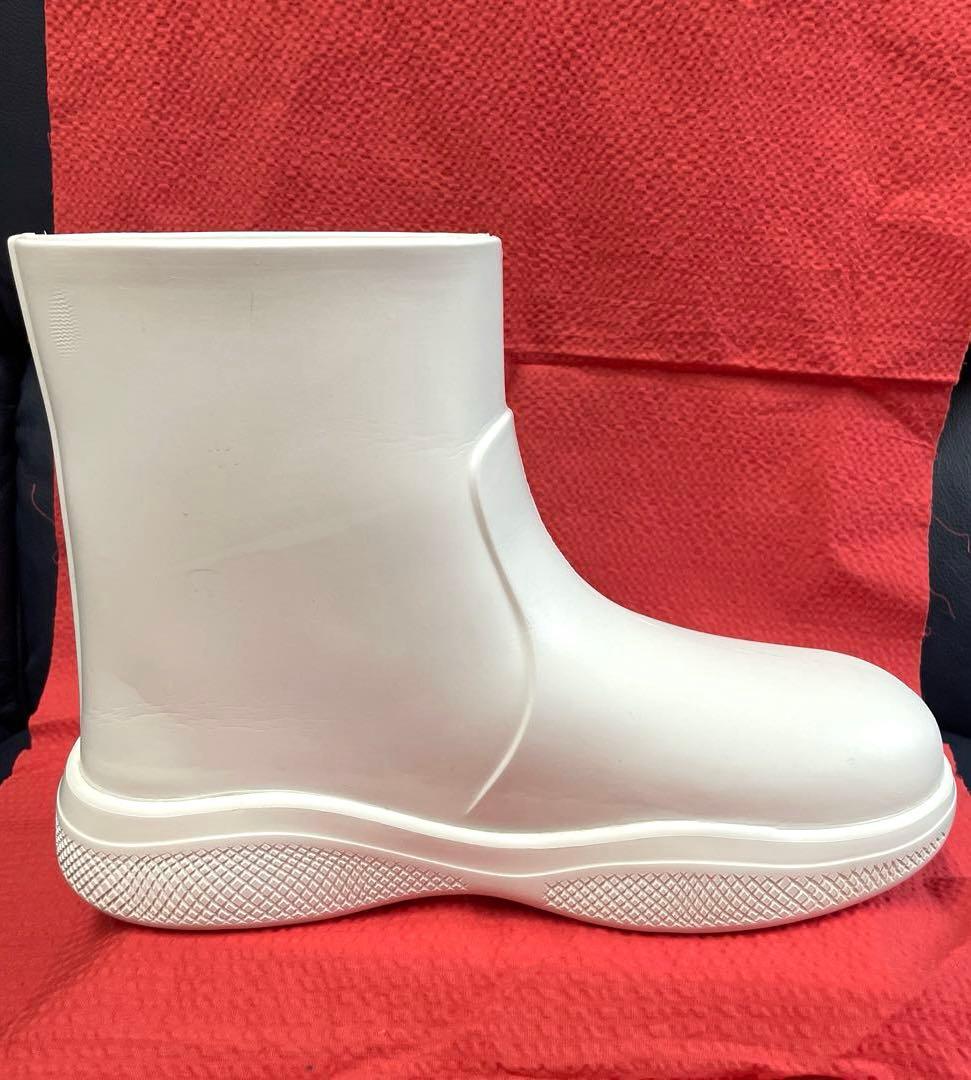 PRADA プラダ ラバーブーツ 白36(23〜23.5)レインブーツ シューズ