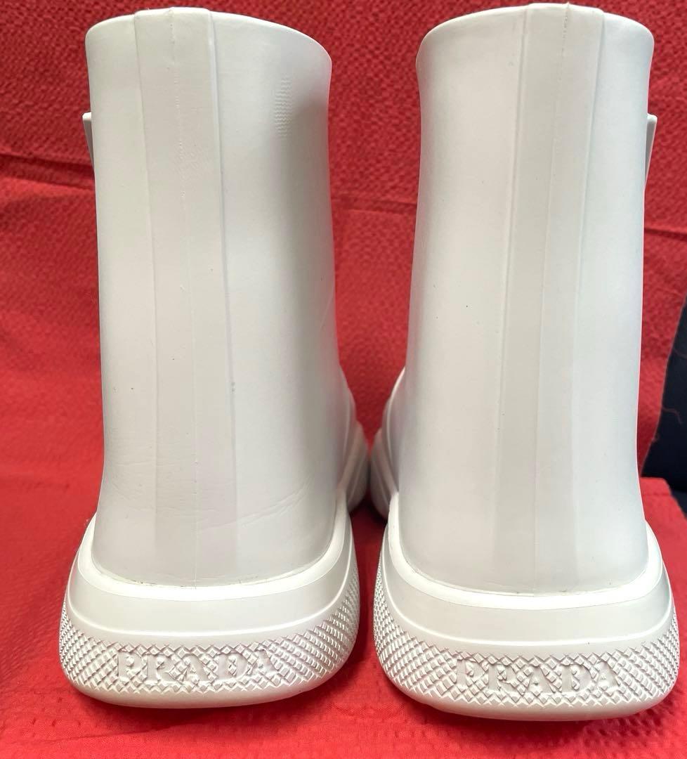 PRADA プラダ ラバーブーツ 白36(23〜23.5)レインブーツ シューズ