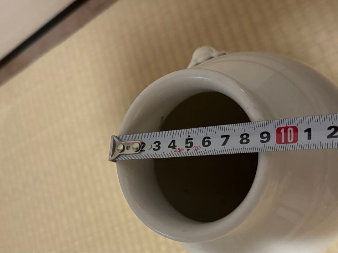 清時代　中国古美術　骨董品　唐物 白磁獅耳花瓶 壺 徳化窯