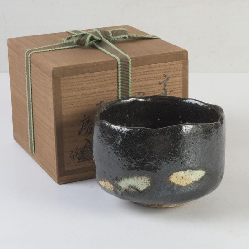 meru 楽吉左衛門五代宗入作　黒楽茶碗　十一代　慶入極め箱　M　9828