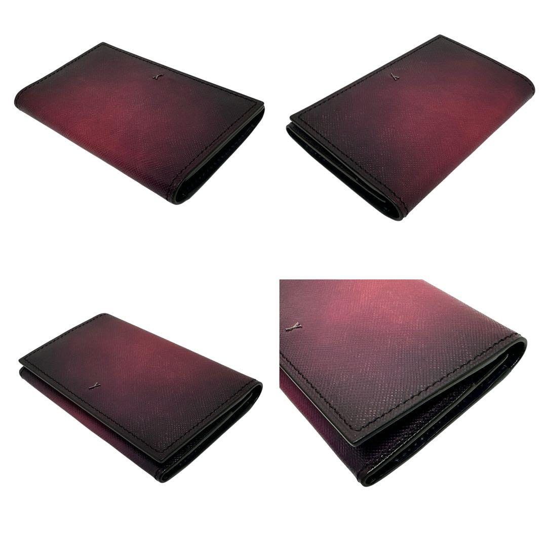 新品✨yuhaku カードケース 名刺入れ レザー グラデーション パープル 紫