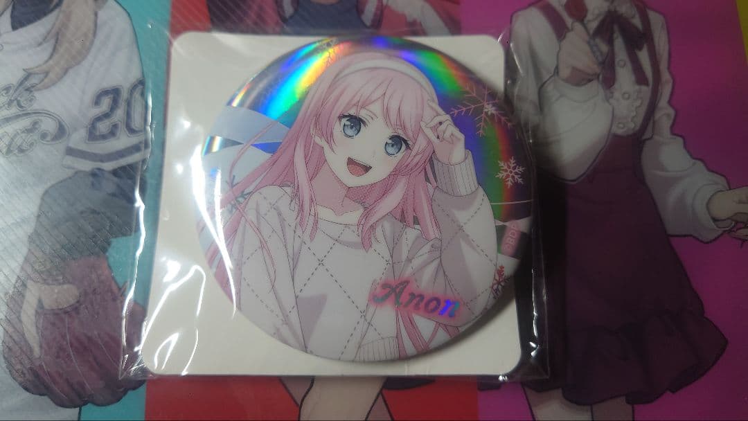 バンドリ オーロラ箔押しビッグ缶バッジ 千早愛音 GiGO限定