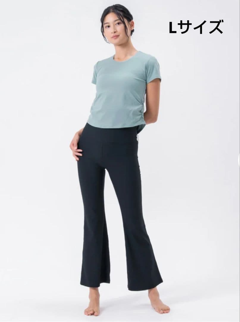 【新品】 2点セット サイドギャザーカップ付きTee フレアリブパンツ Lサイズ