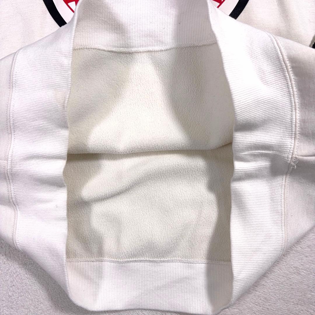 美品【Russeluno】ゴルフ スウェット ビッグロゴ 裏起毛 ホワイト系 4