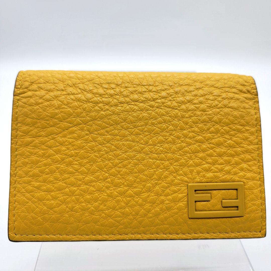 未使用級✨️ FENDI カードケース 名刺入れ エフイズ イエロー レザー