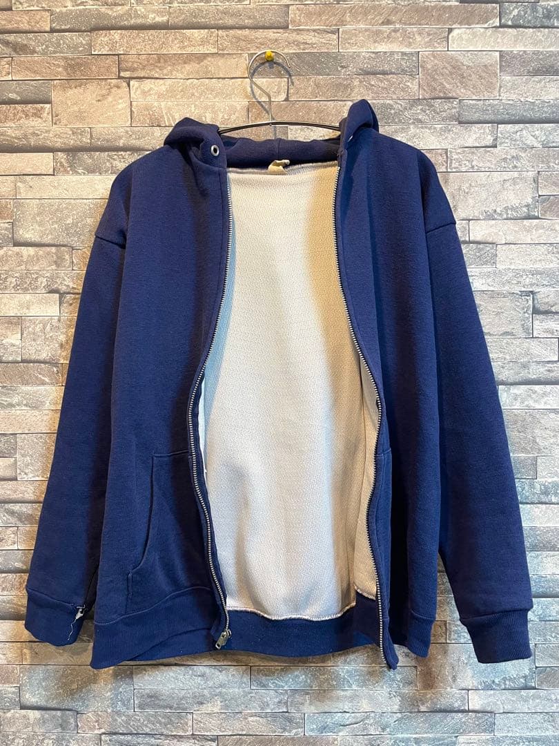 70s ジップパーカー　tultex アルミジップ　ナス紺　 vintage