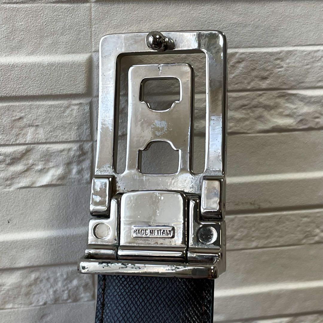 美品 セリーヌ レザー トリオンフ ロゴ シルバー金具 バックル ベルト 黒