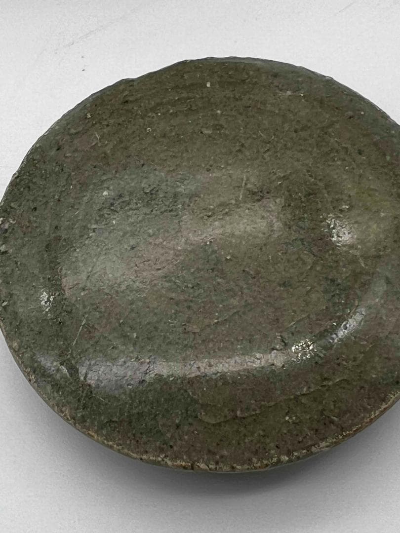 宋から元時代 青磁 龍泉窯刻花文壺　蓋付き　一対　茶入　茶道具(A-83)